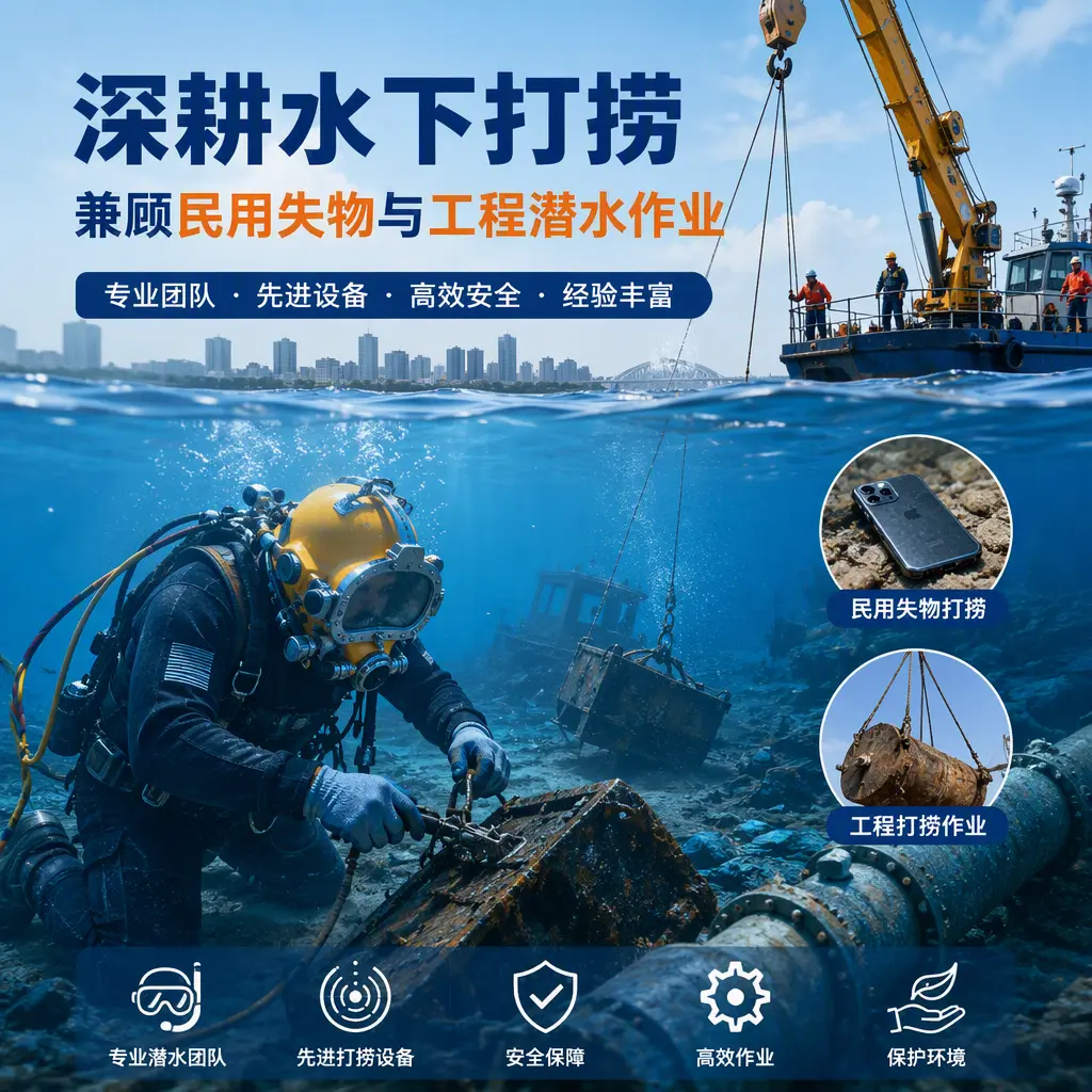 深耕水下打捞，兼顾民用失物与工程潜水作业淮北
